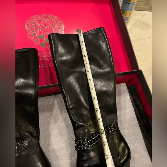 Vince Camuto Vo-Valli Black Leather Knee-High Boots - Picture 4 of 8
